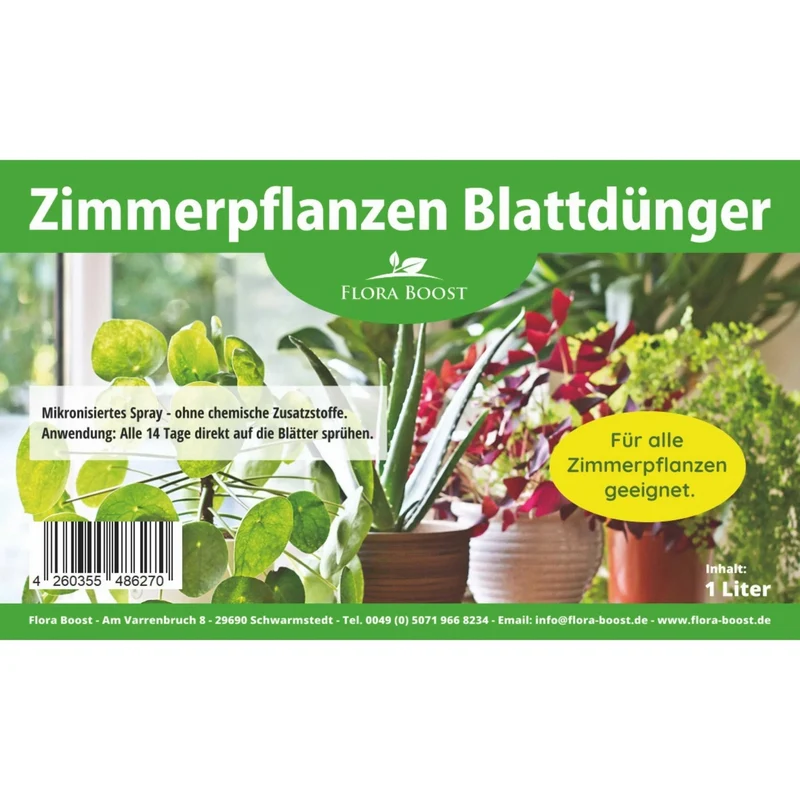 Zimmerpflanzen Blattdünger Flüssigdünger von Flora Boost für gesunde Pflanzenpflege