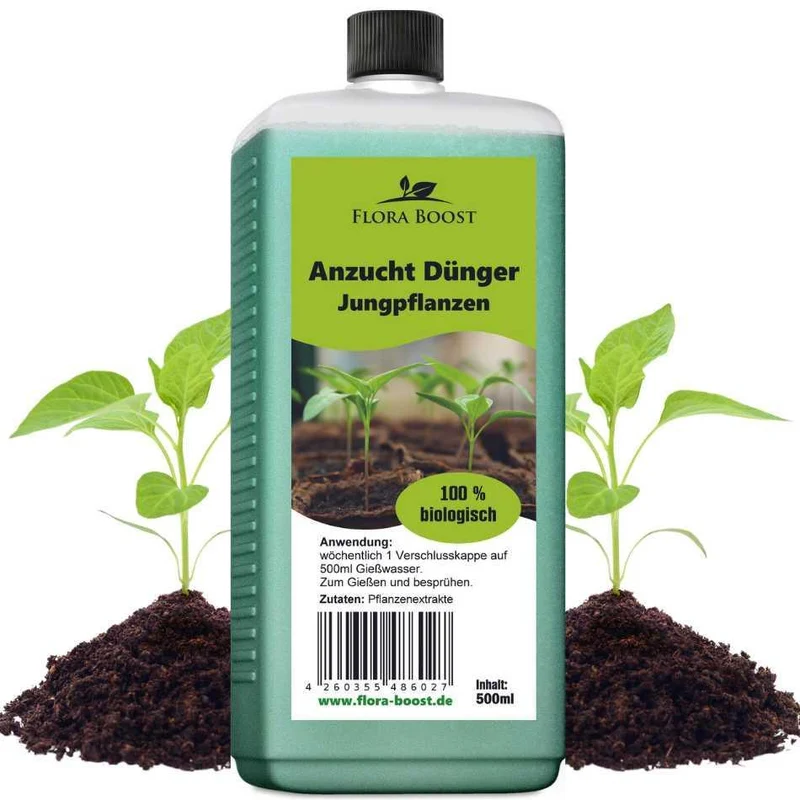 Jungpflanzen Dünger – Flüssigdünger für Anzucht & kräftige Wurzeln | Flora Boost