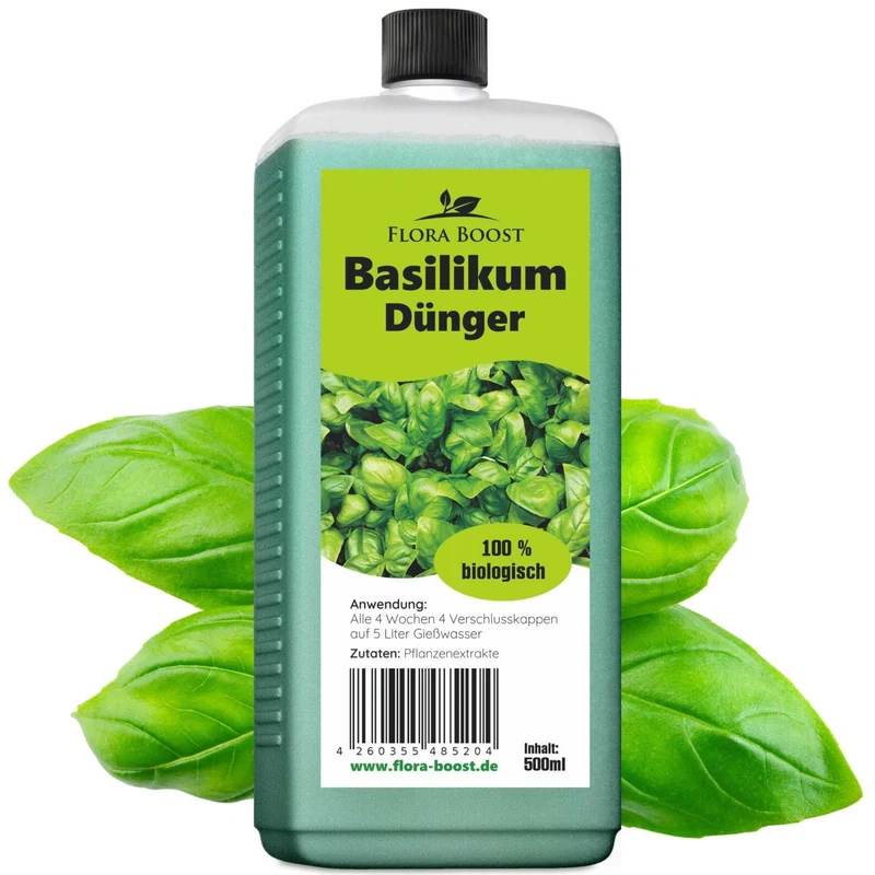 Basilikum Flüssigdünger von Flora Boost – Optimaler Dünger für üppiges Basilikumwachstum