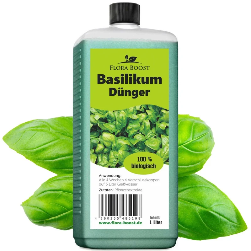 Basilikum Flüssigdünger von Flora Boost – Optimaler Dünger für üppiges Basilikumwachstum