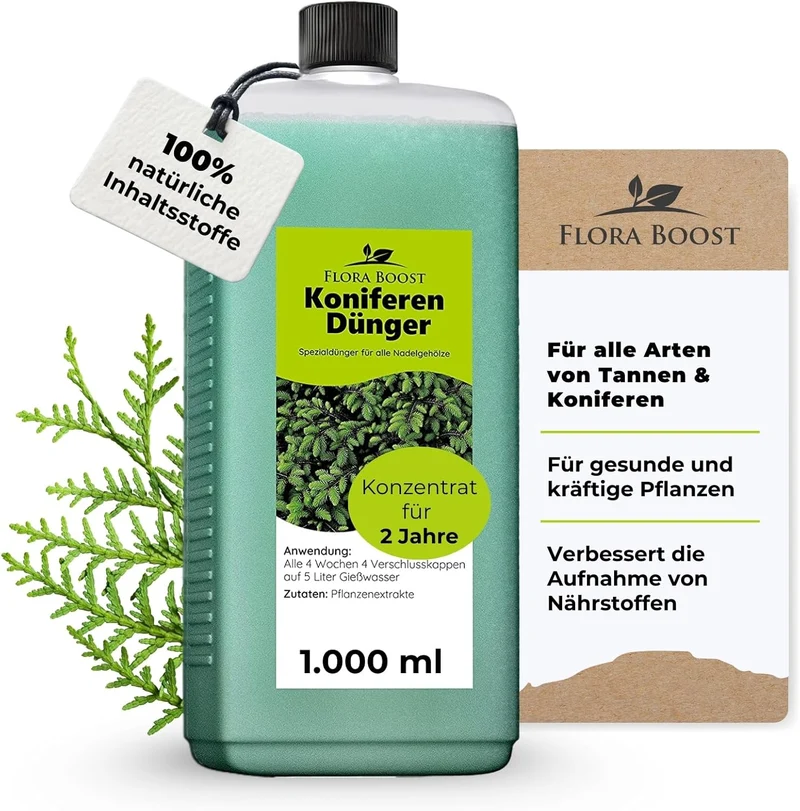 Koniferen Dünger von Flora Boost | 200L Ergiebigkeit | Für Thuja & Tannen