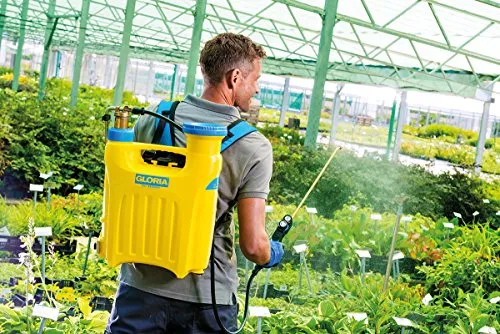 GLORIA Kolbenrückensprühgerät Pro 1300 | 13 L Rückenspritze | Gartenspritze mit Profi Tragesystem und Druckregler | Inkl. Verlängerungsrohr | Auch für Linkshänder