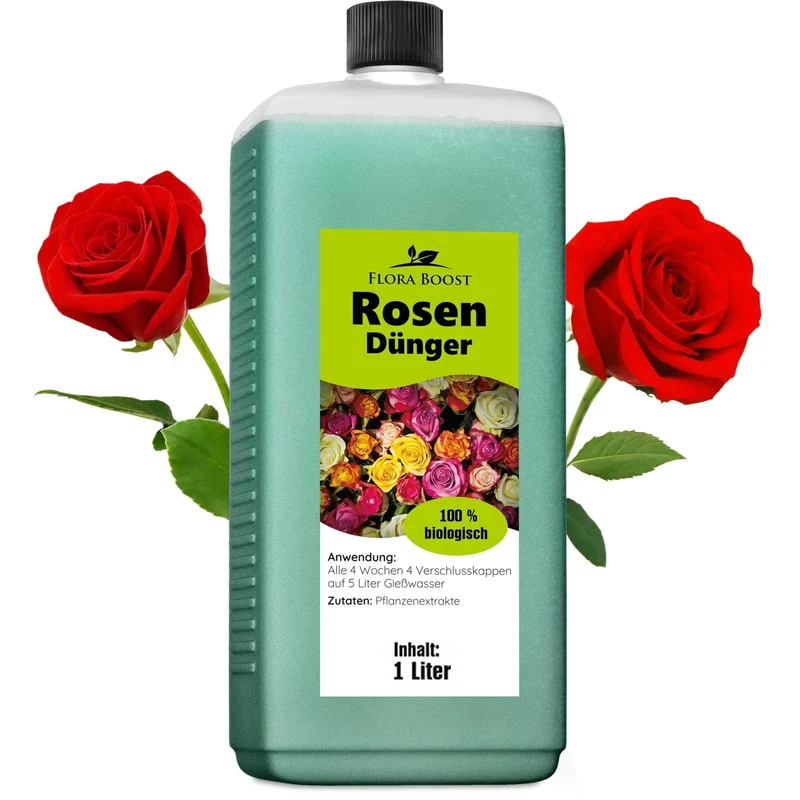 Rosen Dünger von Flora Boost für prächtige Blüten und gesunde Pflanzen