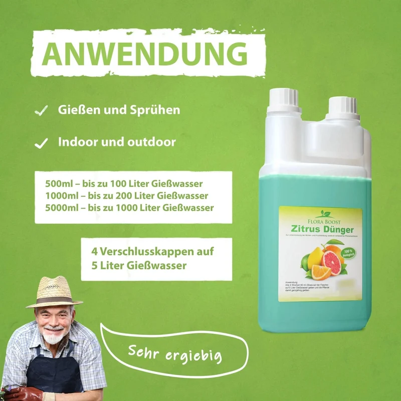 Zitrusdünger von Flora Boost für Zitruspflanzen