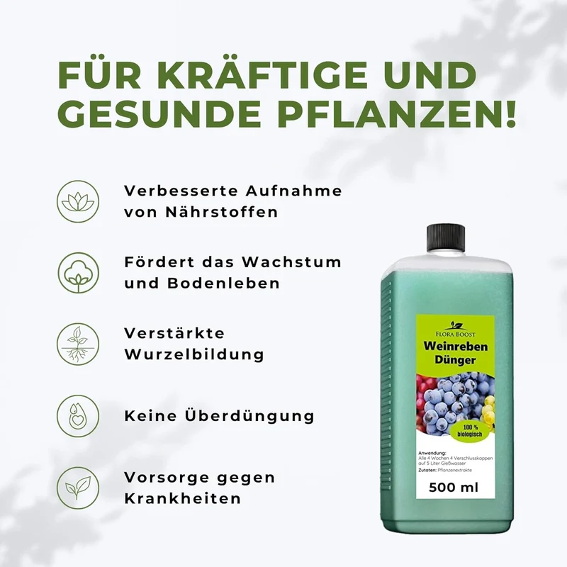 Weinreben Dünger von Flora Boost – Für gesundes Wachstum und kräftige Trauben