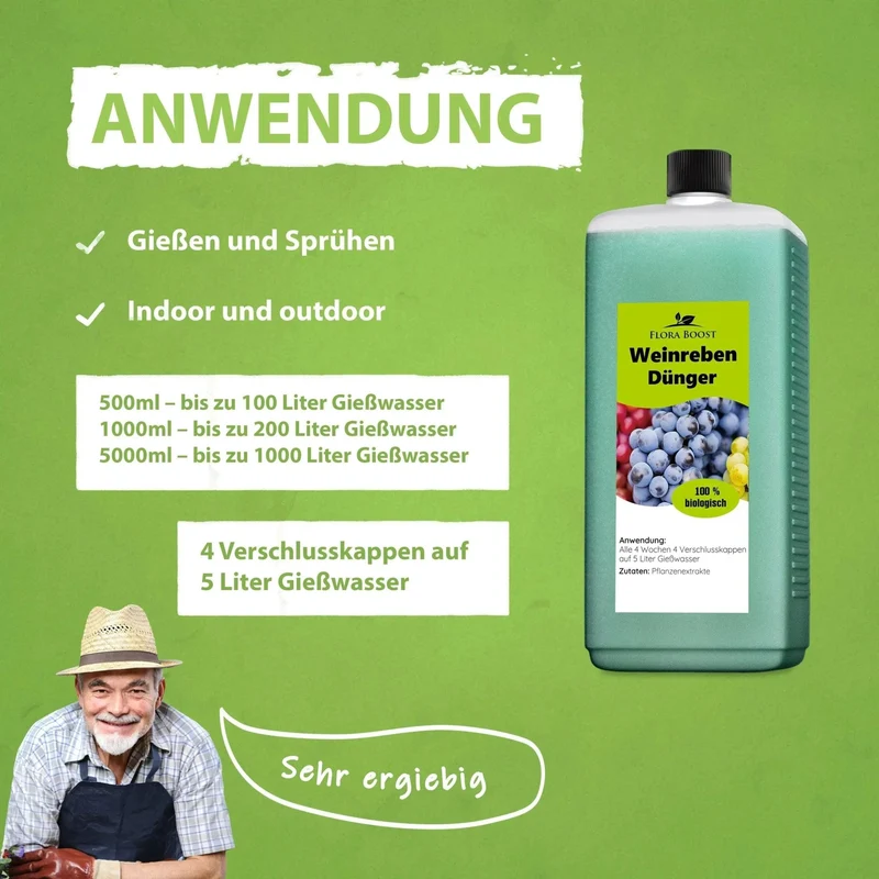 Weinreben Dünger von Flora Boost – Für gesundes Wachstum und kräftige Trauben