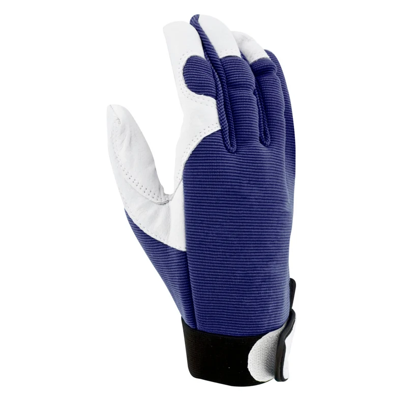 Leder-Gartenhandschuhe marineblau