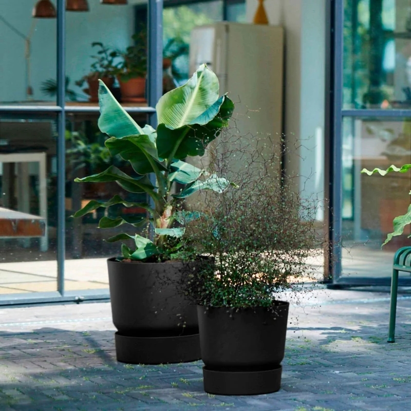 Blumentopf Greenville Living schwarz
