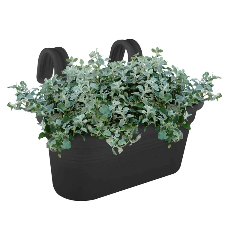 Elho Balkonkasten Green Basics Easy Hänger, groß oval schwarz
